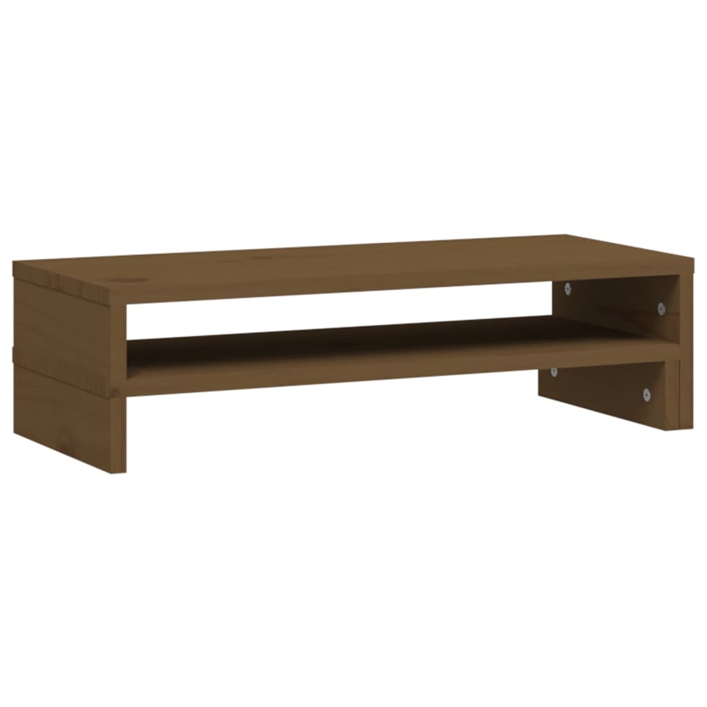 vidaXL Monitor Stand Honey Brown (52-101)x22x14 cm Solid Wood Pine