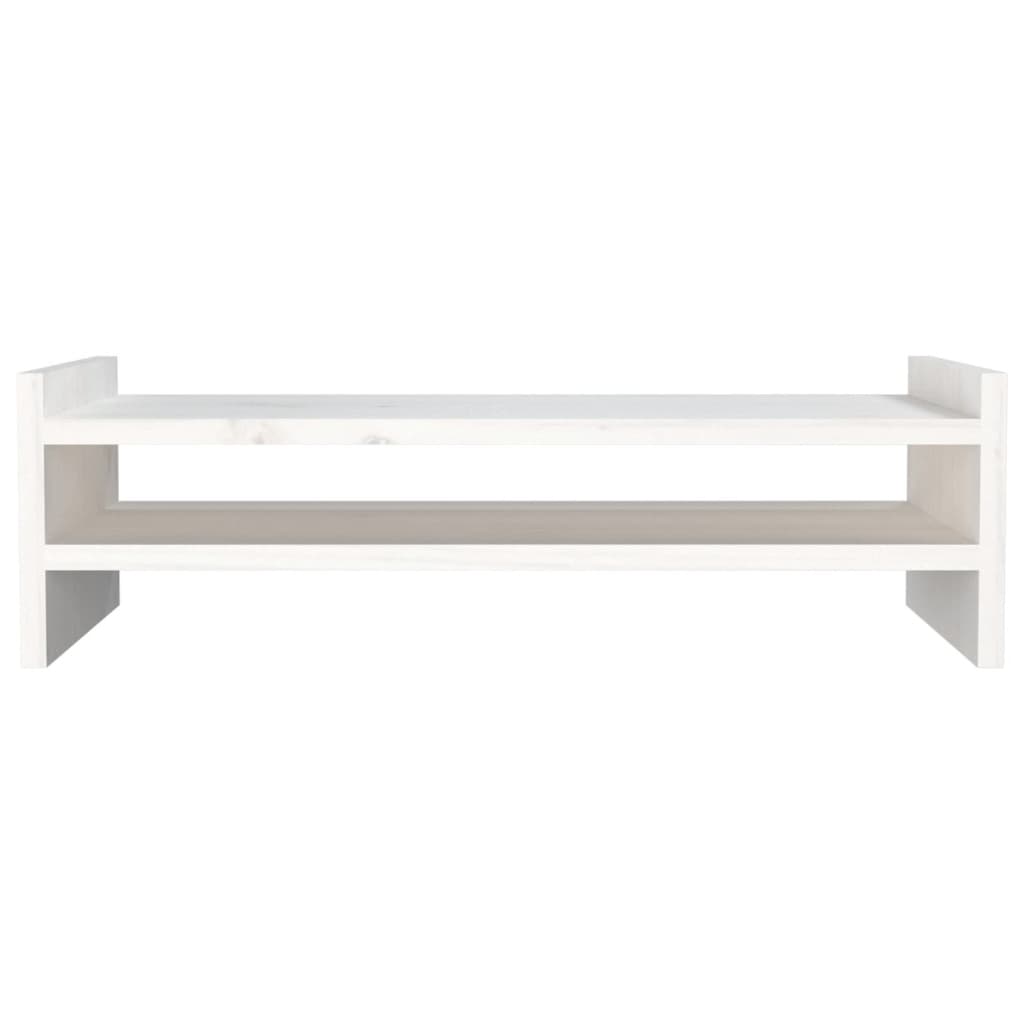 vidaXL Monitor Stand White 50x27x15 cm Solid Wood Pine