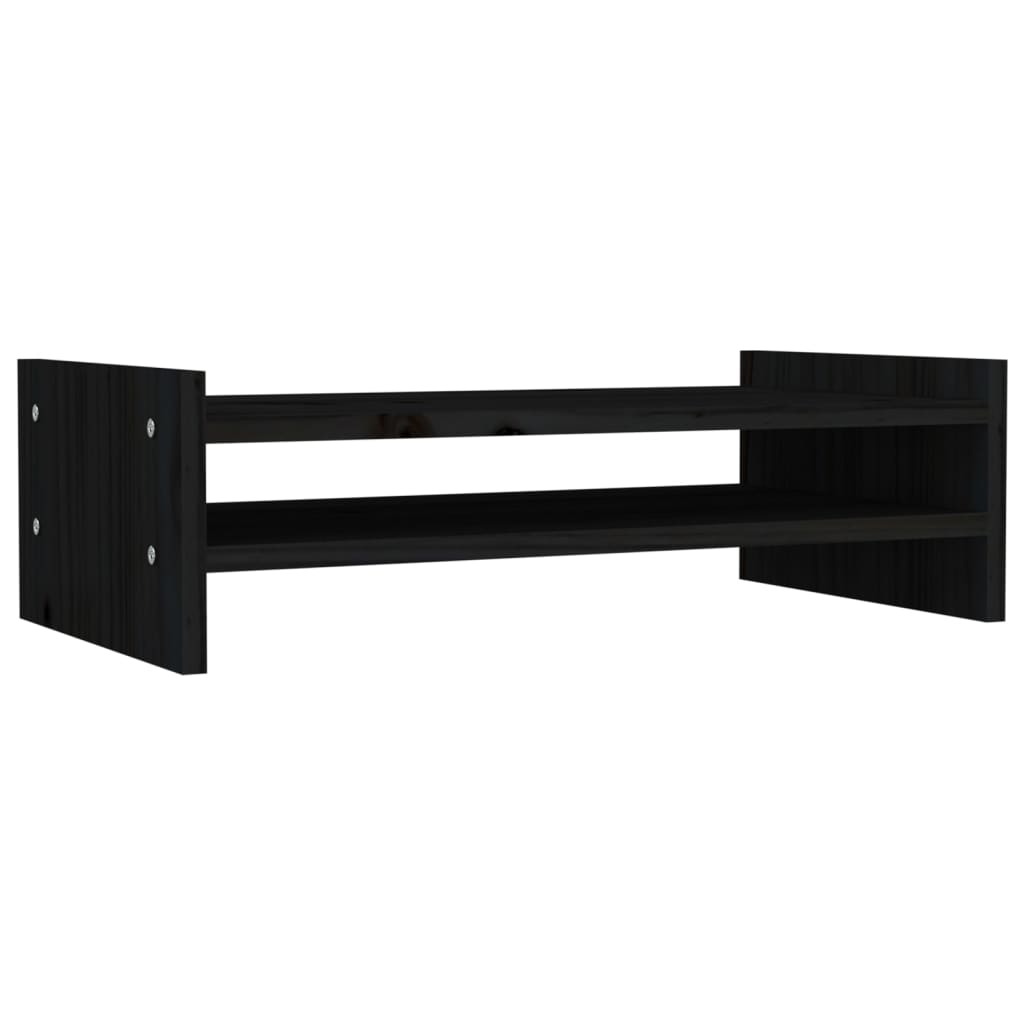 vidaXL Monitor Stand Black 50x27x15 cm Solid Wood Pine