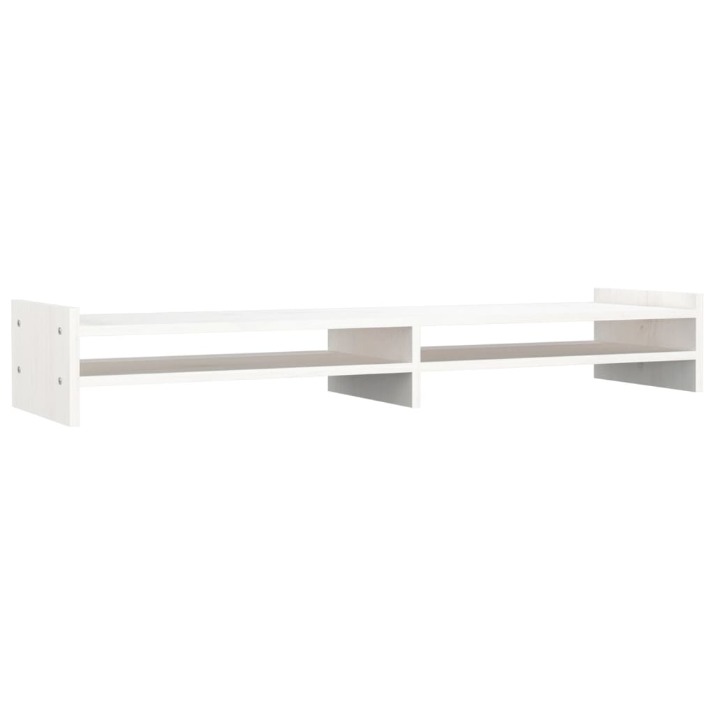 vidaXL Monitor Stand White 100x27x15 cm Solid Wood Pine