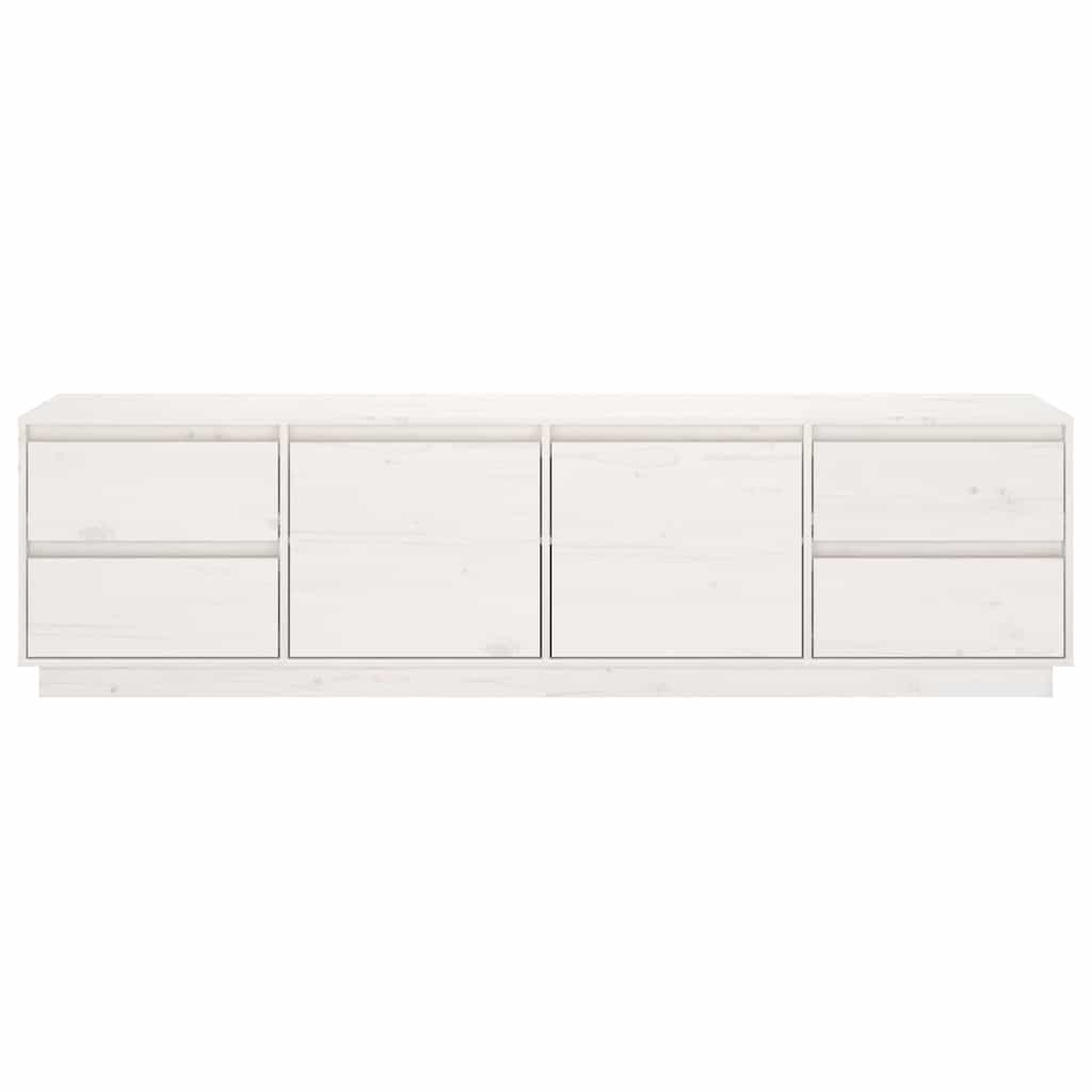 TV Cabinet White 176x37x47,5 cm Solid Wood Pine