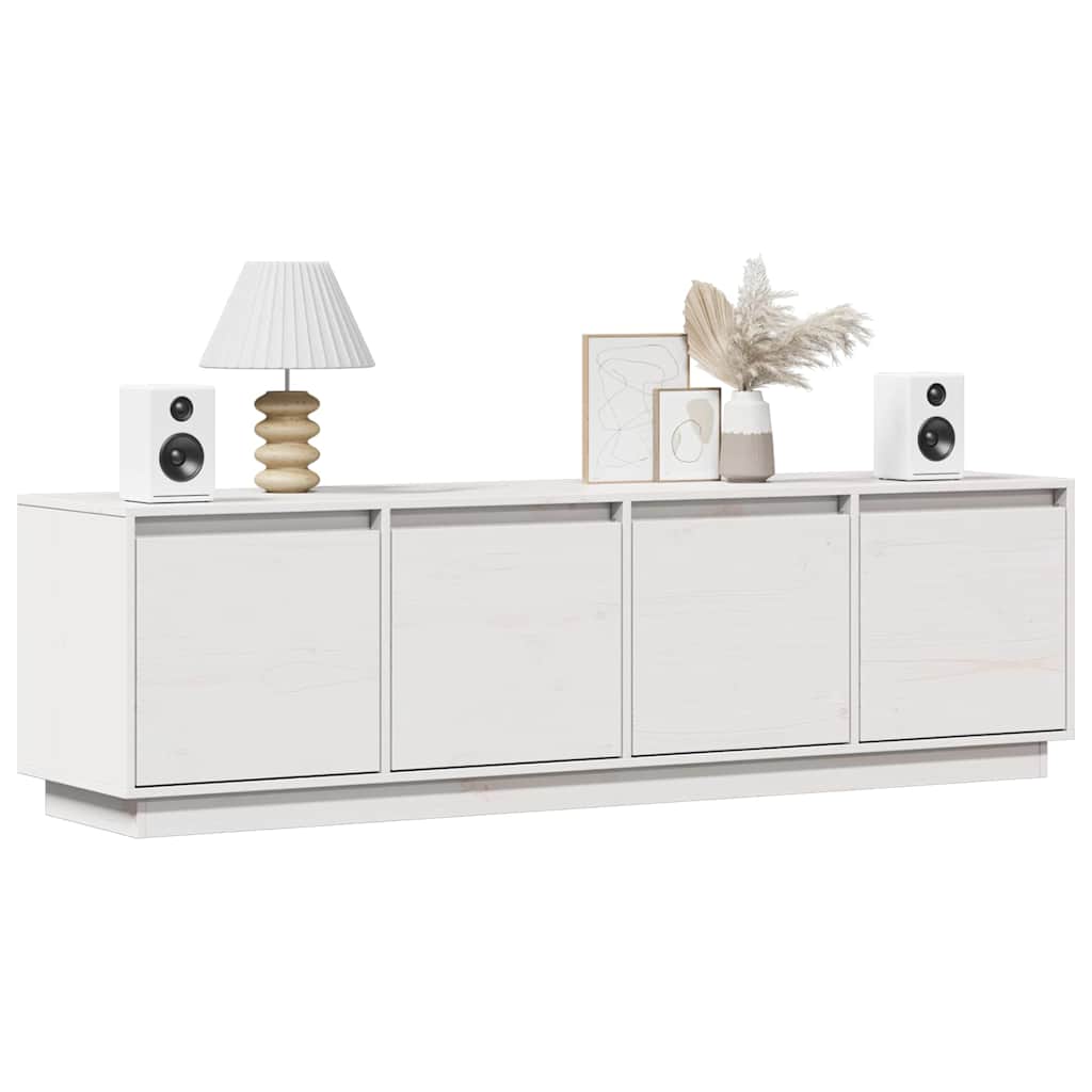 814395 vidaXL TV Cabinet White 156x37x45 cm Solid Wood Pine