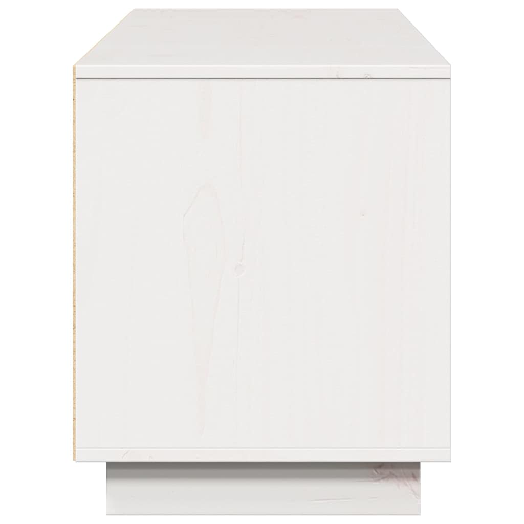 814395 vidaXL TV Cabinet White 156x37x45 cm Solid Wood Pine