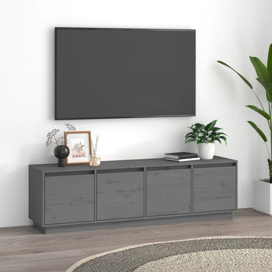 vidaXL TV Cabinet Grey 156x37x45 cm Solid Wood Pine