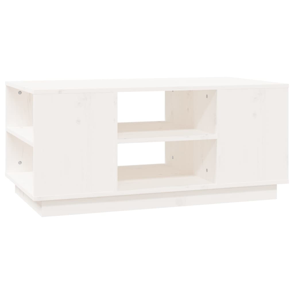 Coffee Table White 90x49x40,5 cm Solid Wood Pine