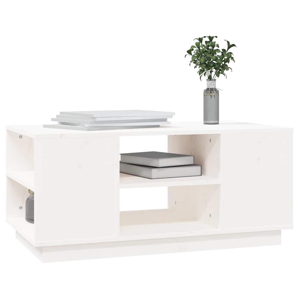 Coffee Table White 90x49x40,5 cm Solid Wood Pine