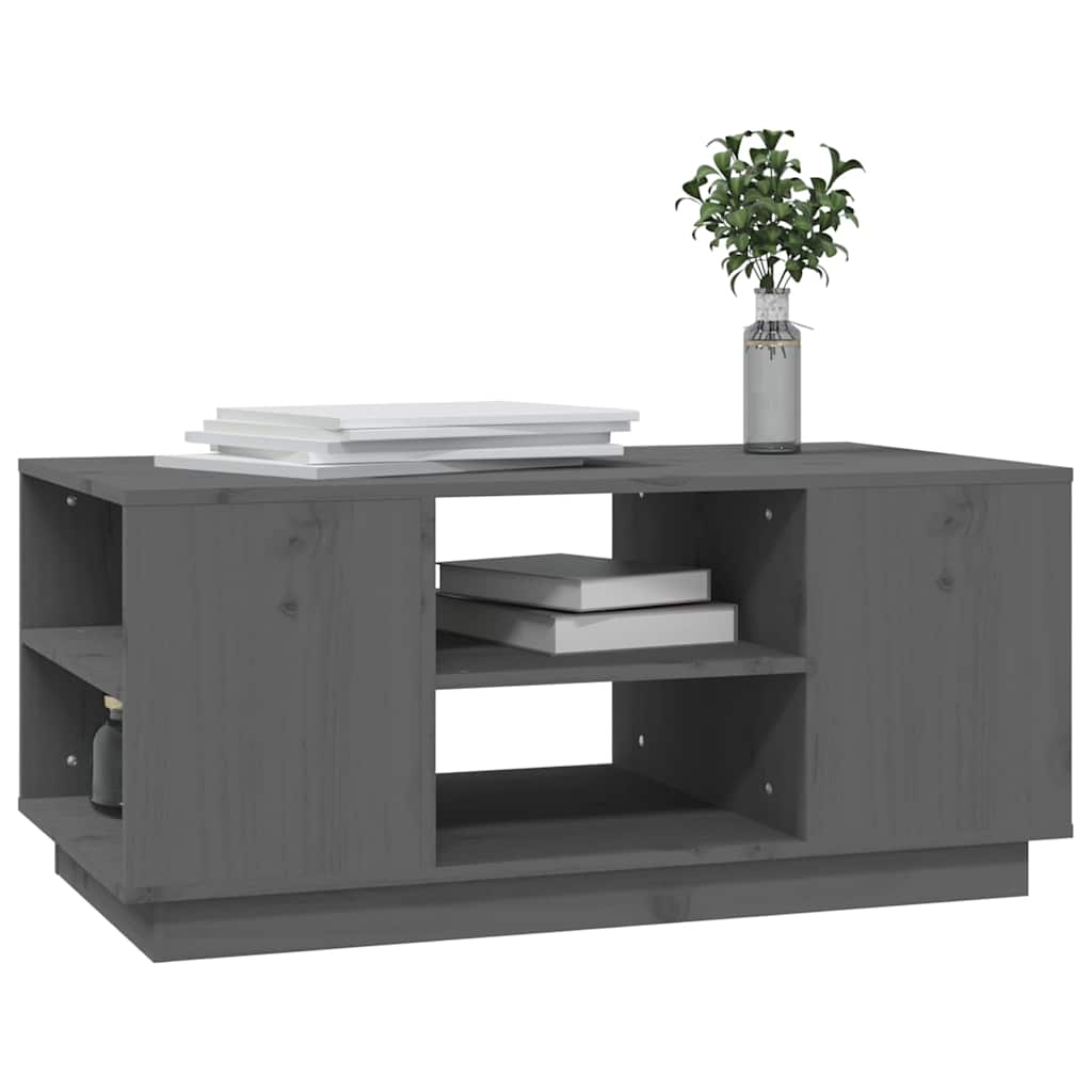 Coffee Table Grey 90x49x40,5 cm Solid Wood Pine