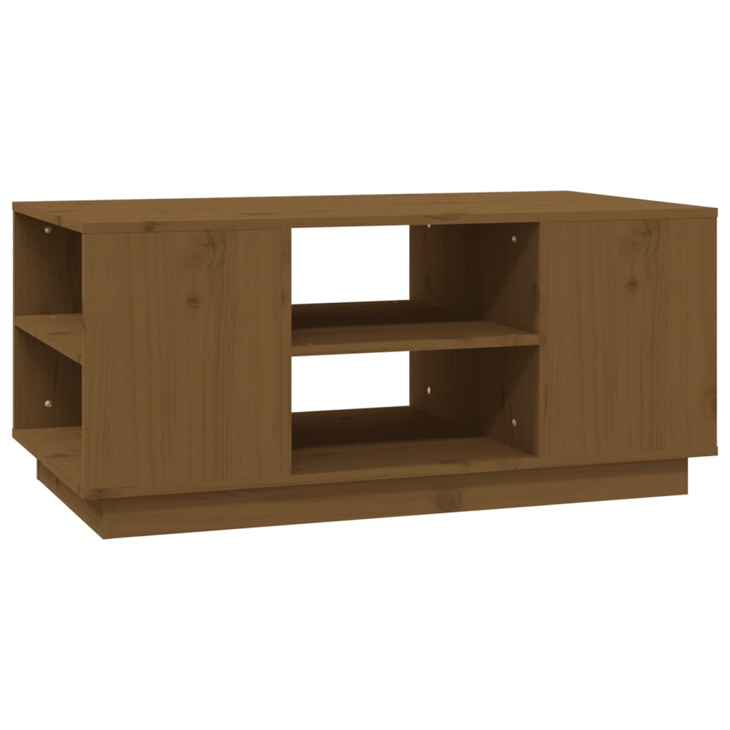 Coffee Table Honey Brown 90x49x40.5 cm Solid Wood Pine