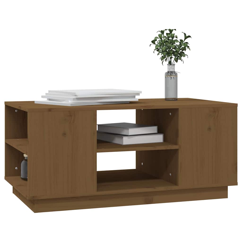 Coffee Table Honey Brown 90x49x40,5 cm Solid Wood Pine
