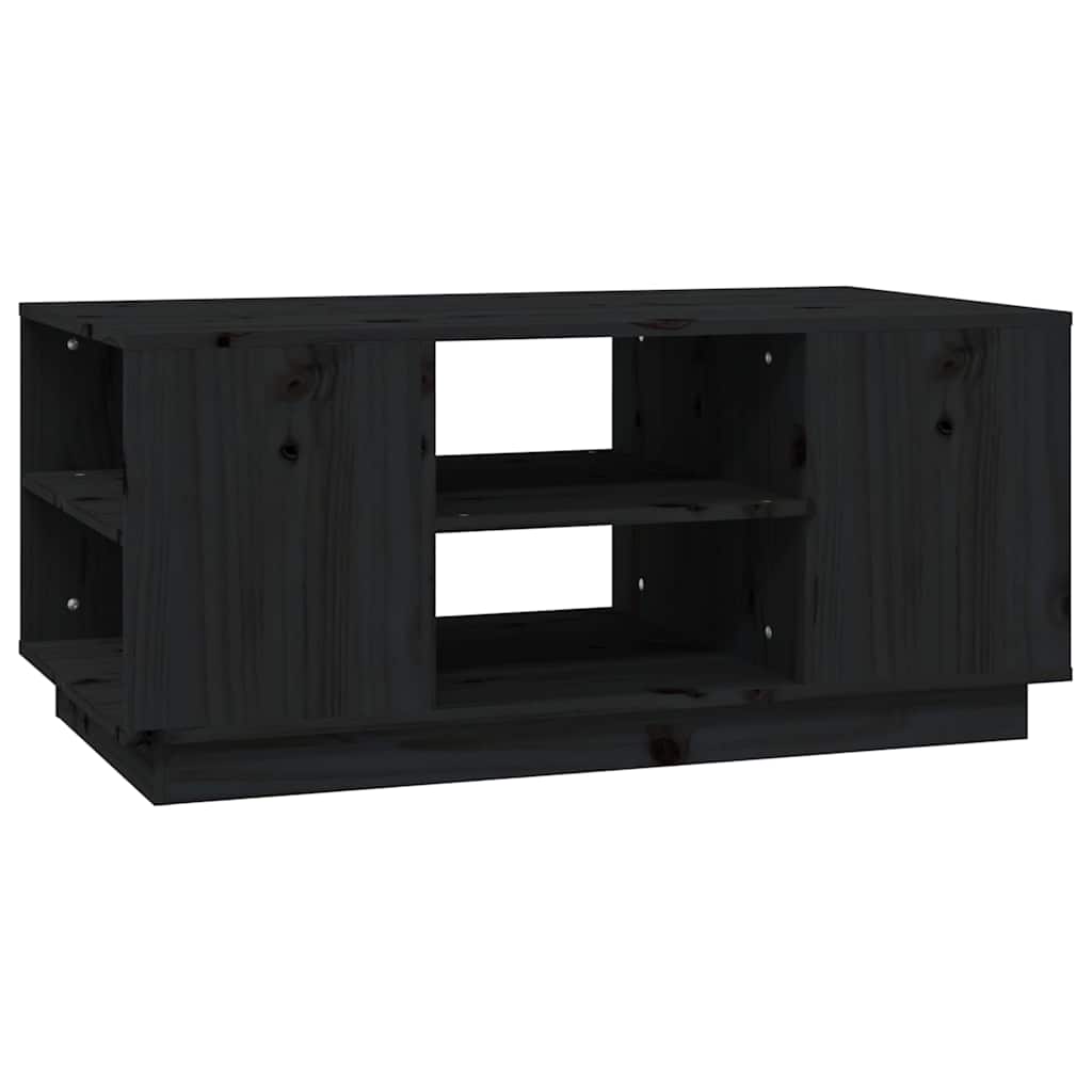 Coffee Table Black 90x49x40,5 cm Solid Wood Pine