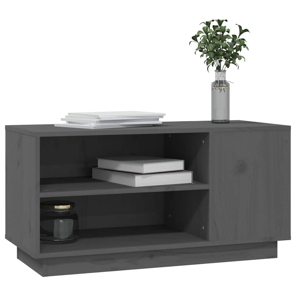 TV Cabinet Grey 80x35x40,5 cm Solid Wood Pine