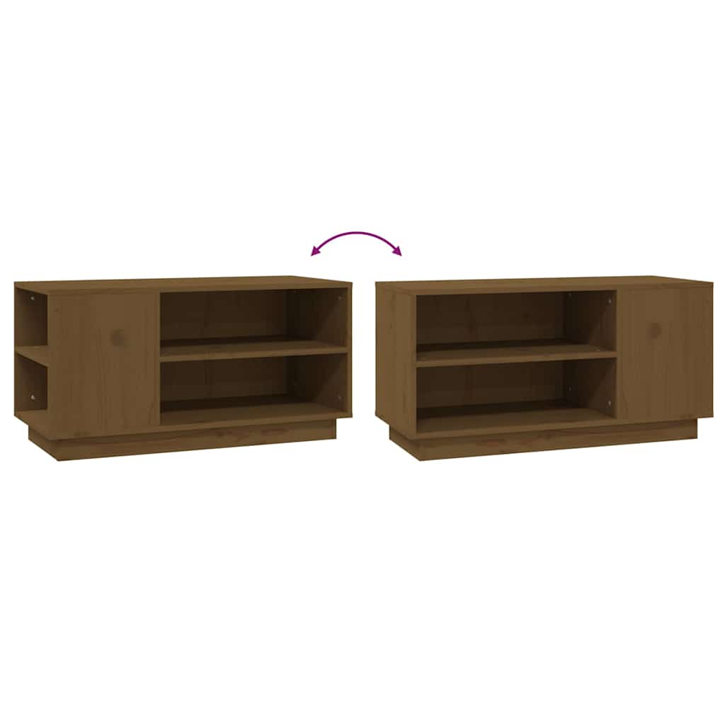 TV Cabinet Honey Brown 80x35x40,5 cm Solid Wood Pine