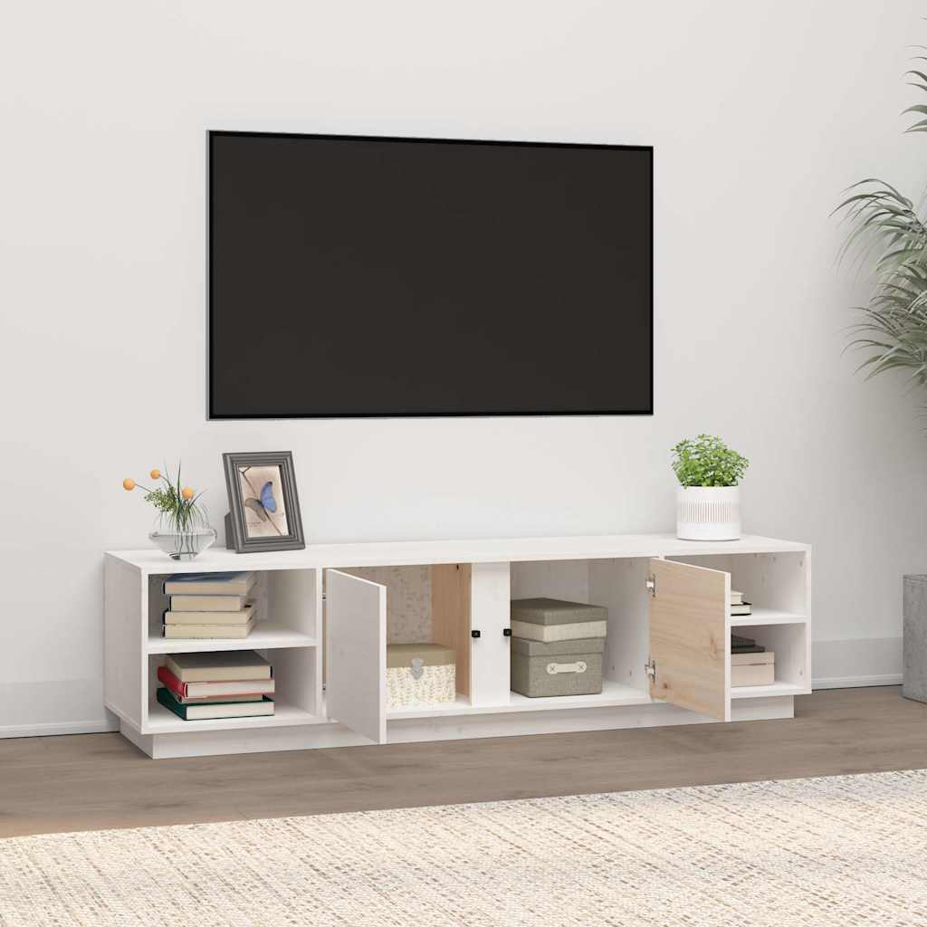 TV Cabinet White 156x40x40 cm Solid Wood Pine