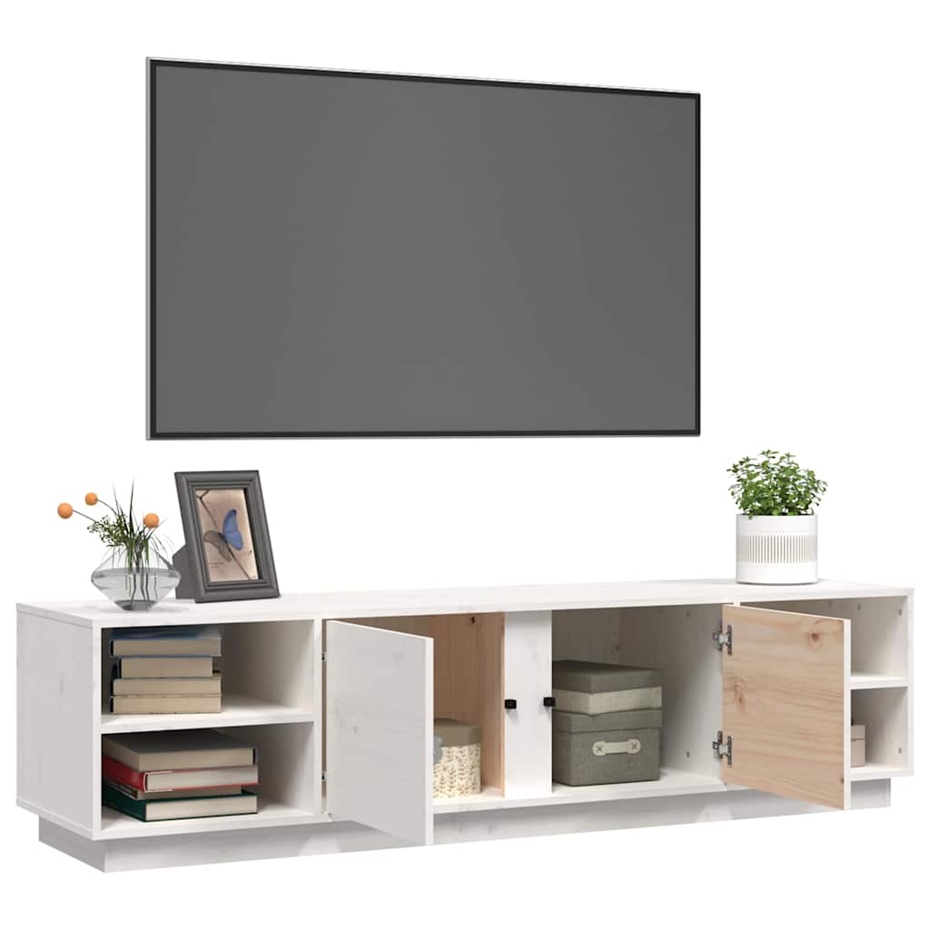 TV Cabinet White 156x40x40 cm Solid Wood Pine