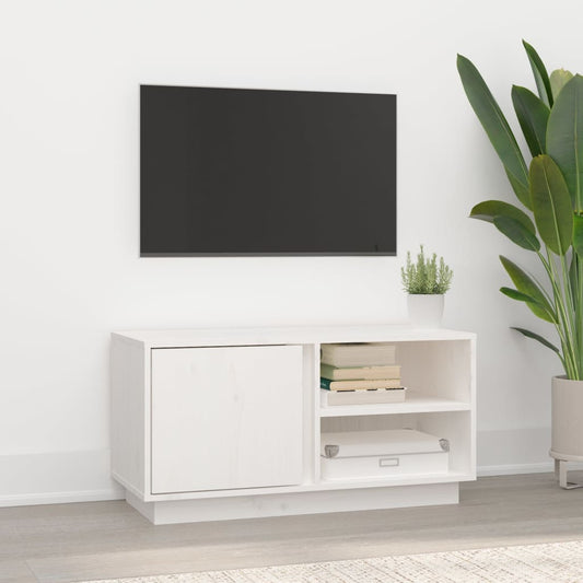 vidaXL TV Cabinet White 80x35x40.5 cm Solid Wood Pine