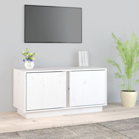 vidaXL TV Cabinet White 80x35x40.5 cm Solid Wood Pine