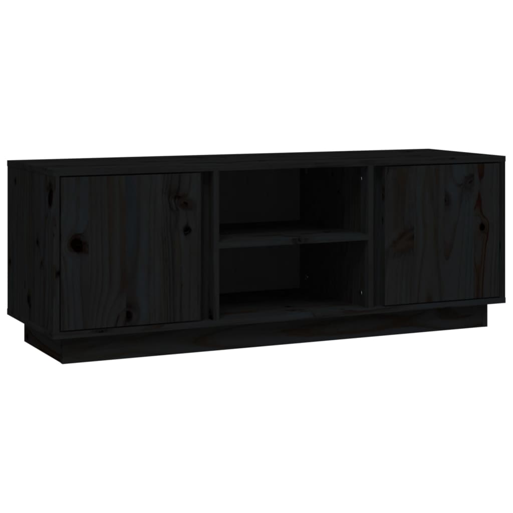 vidaXL TV Cabinet Black 110x35x40.5 cm Solid Wood Pine