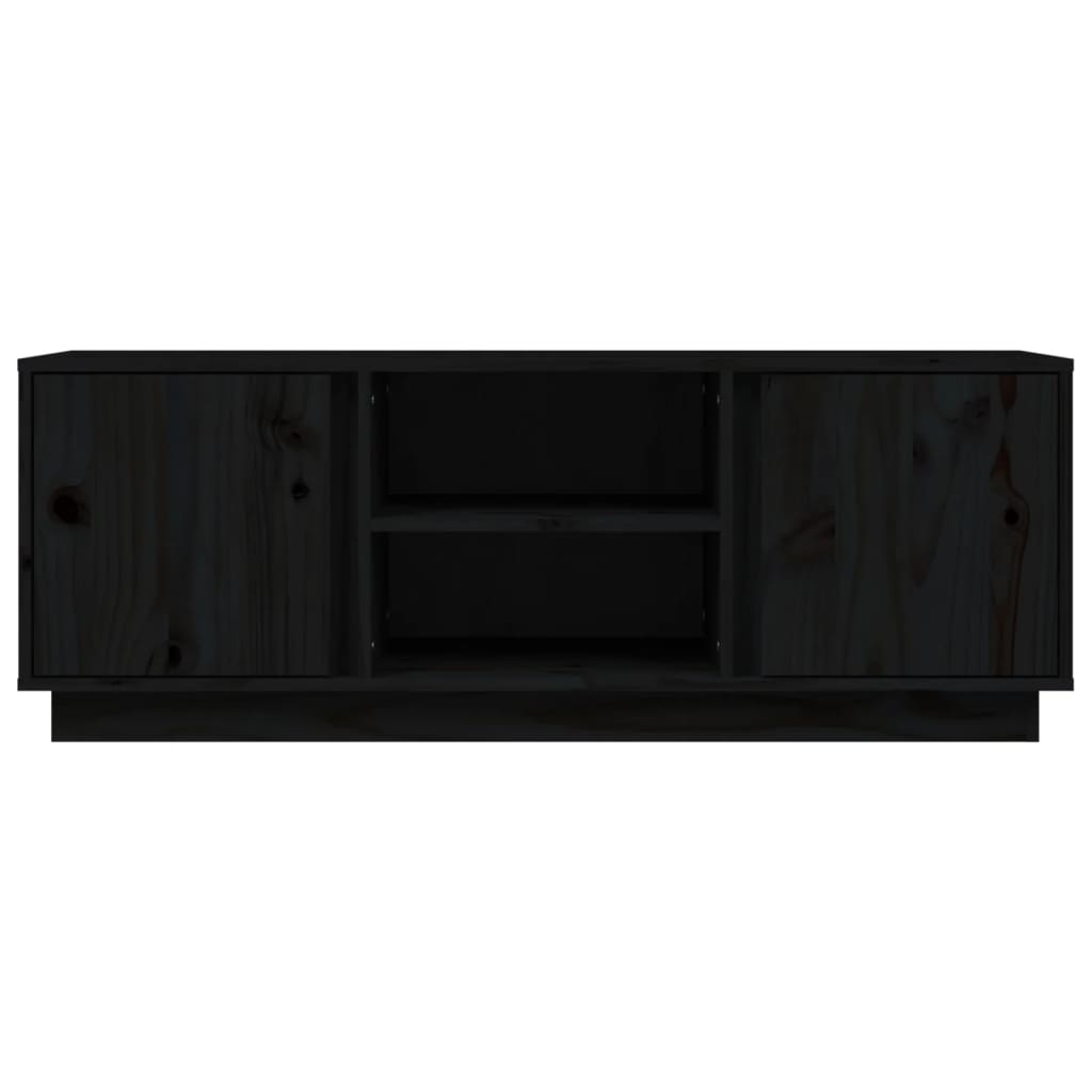 vidaXL TV Cabinet Black 110x35x40.5 cm Solid Wood Pine