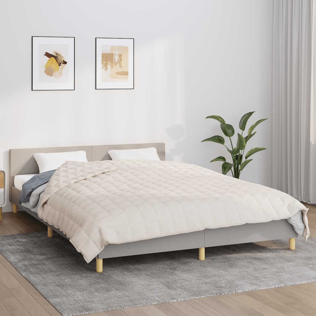 Weighted Blanket Light Cream 220x235 cm King 11 kg Fabric