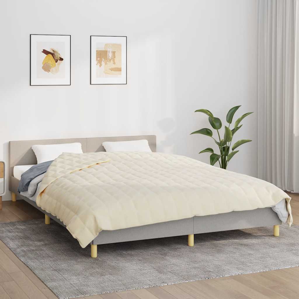 Weighted Blanket Light Cream 220x235 cm King 15 kg Fabric