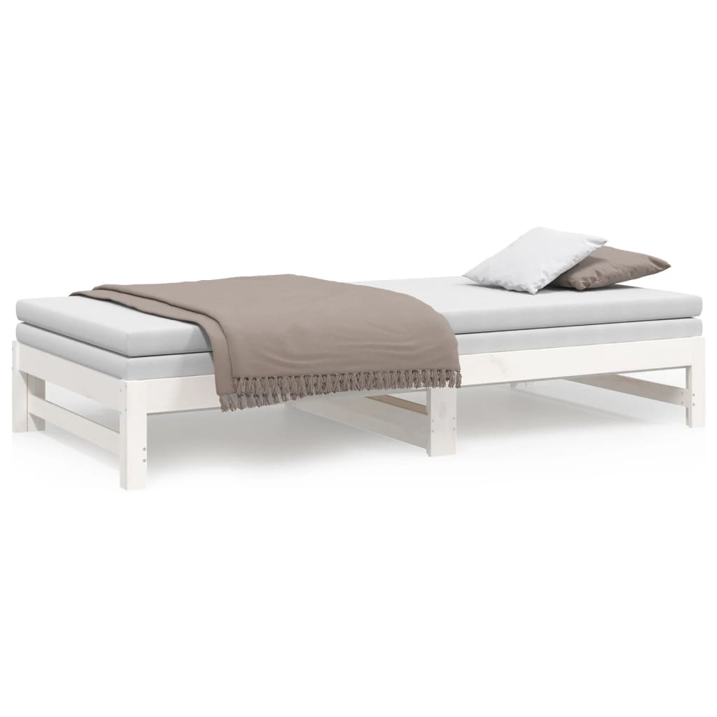 Day Bed | White | Solid pine wood | 2x | Expandable  | Day Bed