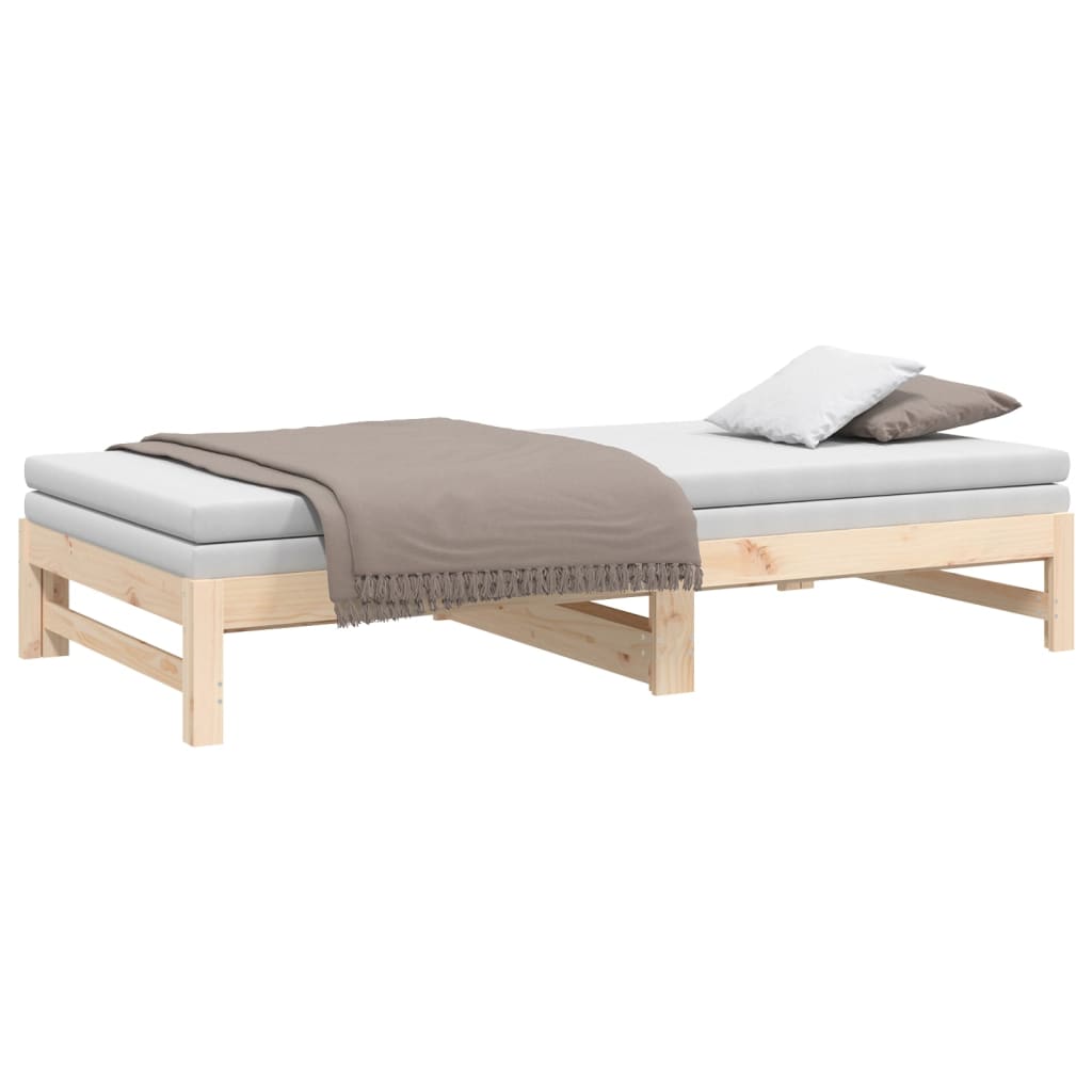 vidaXL Pull-out Day Bed without Mattress 2x(90x200) cm Solid Wood Pine