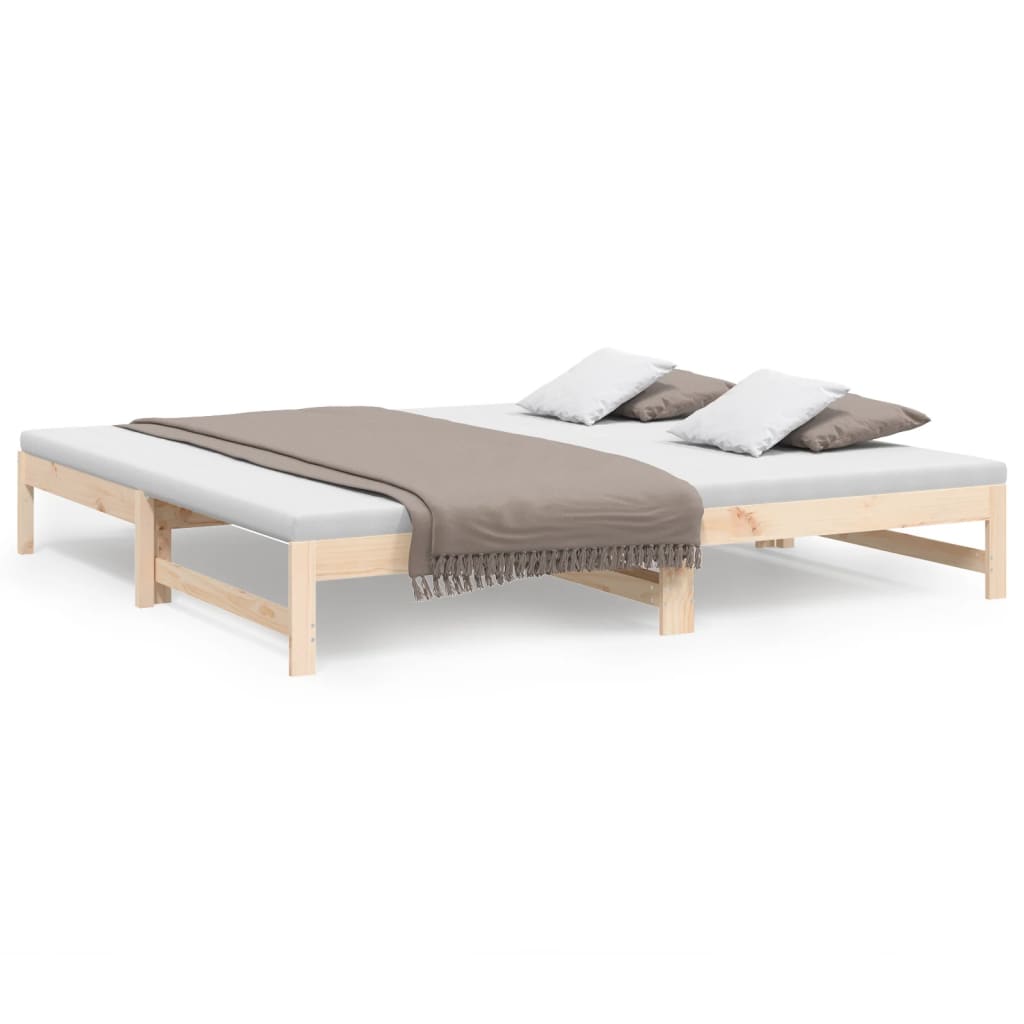 Pull-out Day Bed without Mattress 2x(80x200) cm Solid Wood Pine