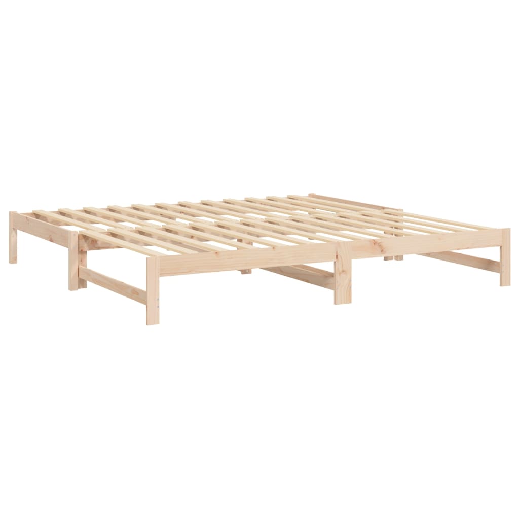 Pull-out Day Bed without Mattress 2x(80x200) cm Solid Wood Pine