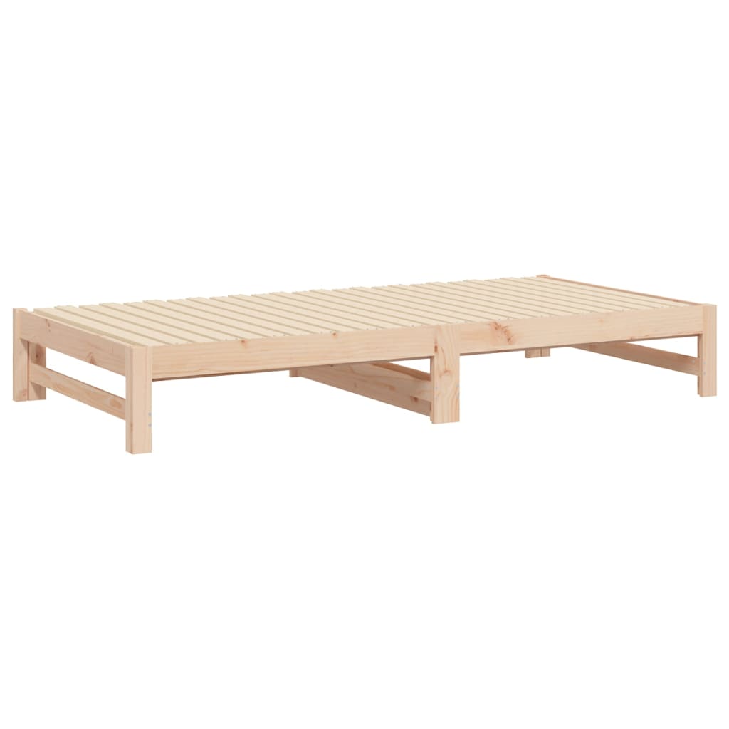 Pull-out Day Bed without Mattress 2x(80x200) cm Solid Wood Pine
