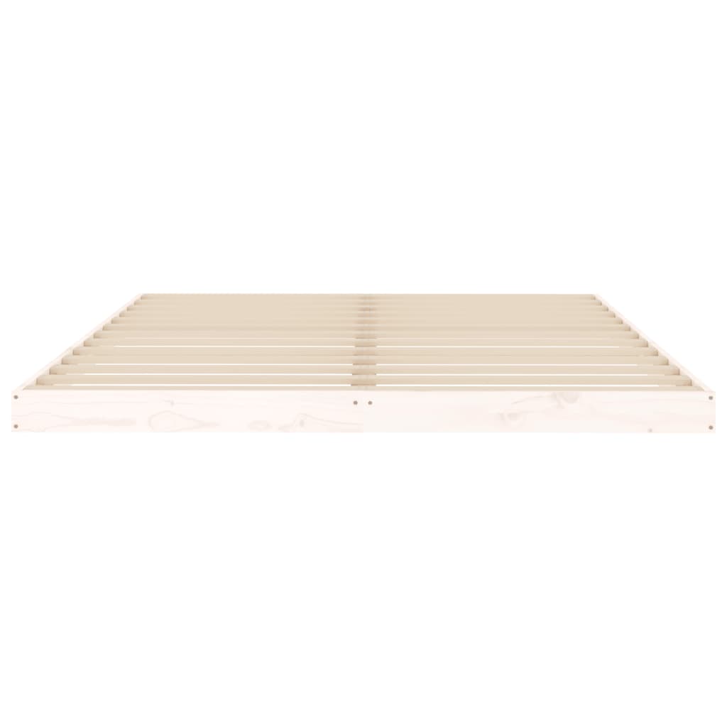 Bed Frame | White | Solid Pinewood, Plywood | King Size | Durable