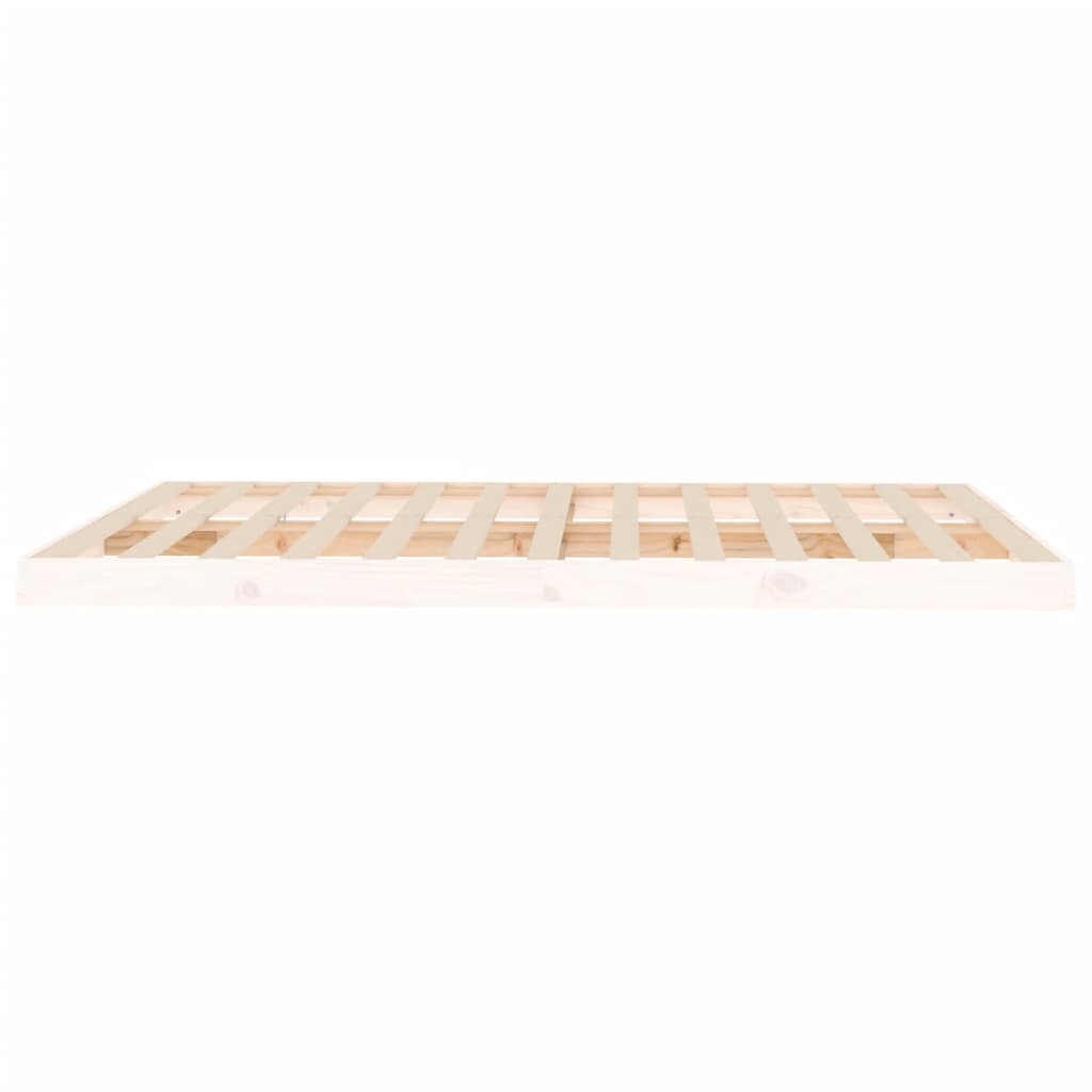 Bed Frame | White | Solid Pinewood, Plywood | King Size | Durable