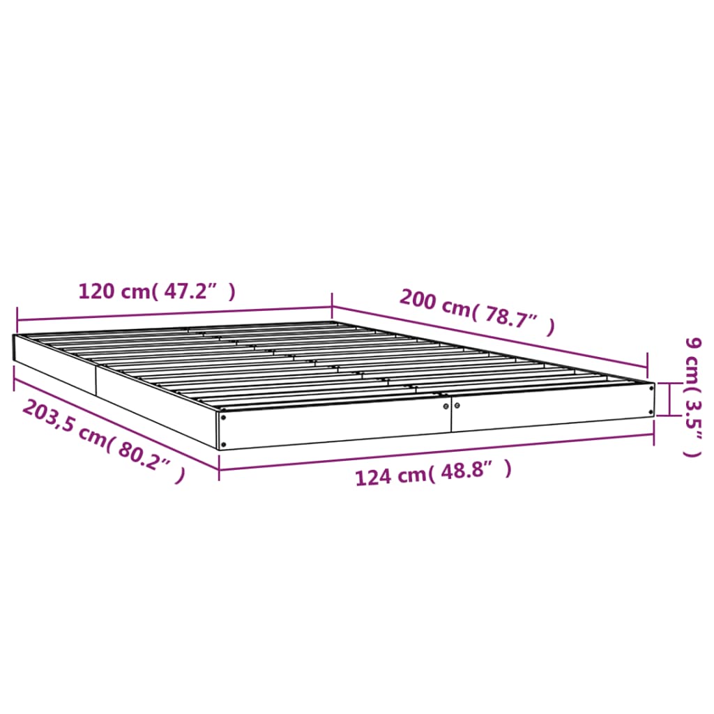 vidaXL Bed Frame without Mattress 120x200 cm Solid Wood Pine