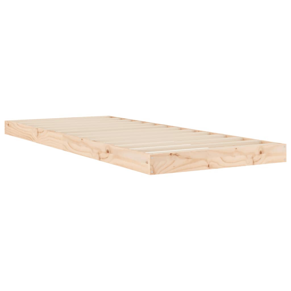 vidaXL Bed Frame 75x190 cm Small Single Solid Wood Pine