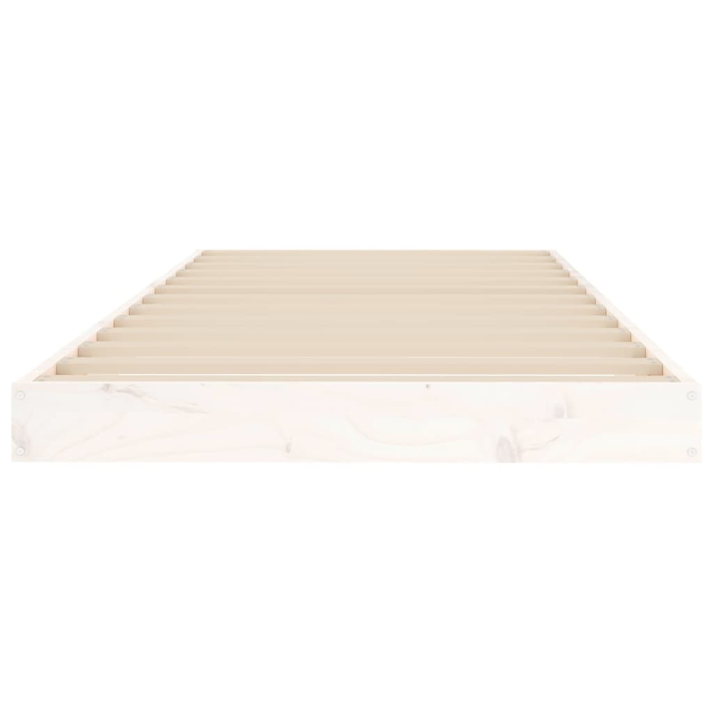 vidaXL Bed Frame without Mattress White 75x190 cm Small Single  Solid Wood Pine