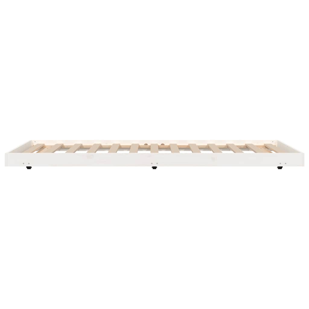 Bed Frame without Mattress White 100x200 cm Solid Wood Pine
