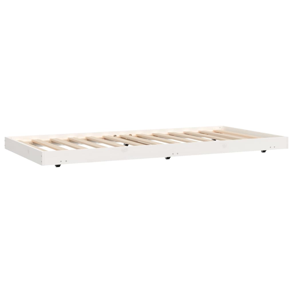 vidaXL Bed Frame without Mattress White 75x190 cm Small Single Solid Wood Pine