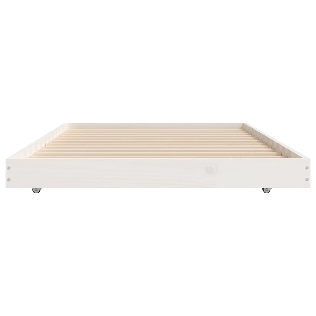 vidaXL Bed Frame without Mattress White 75x190 cm Small Single Solid Wood Pine