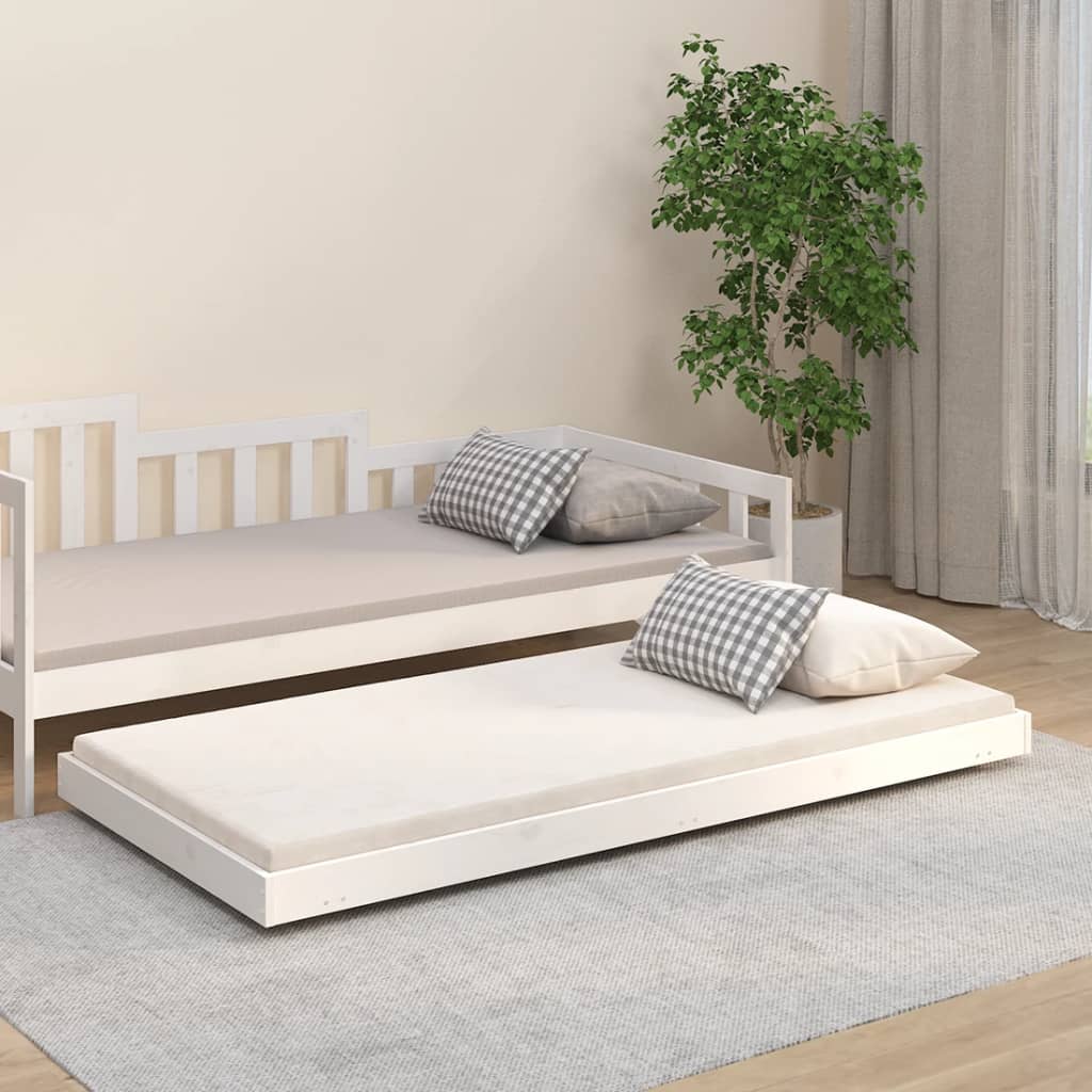 vidaXL Bed Frame without Mattress White 75x190 cm Small Single Solid Wood Pine