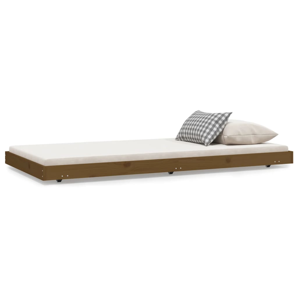 vidaXL Bed Frame without Mattress Honey Brown 75x190 cm Small Single Solid Wood Pine