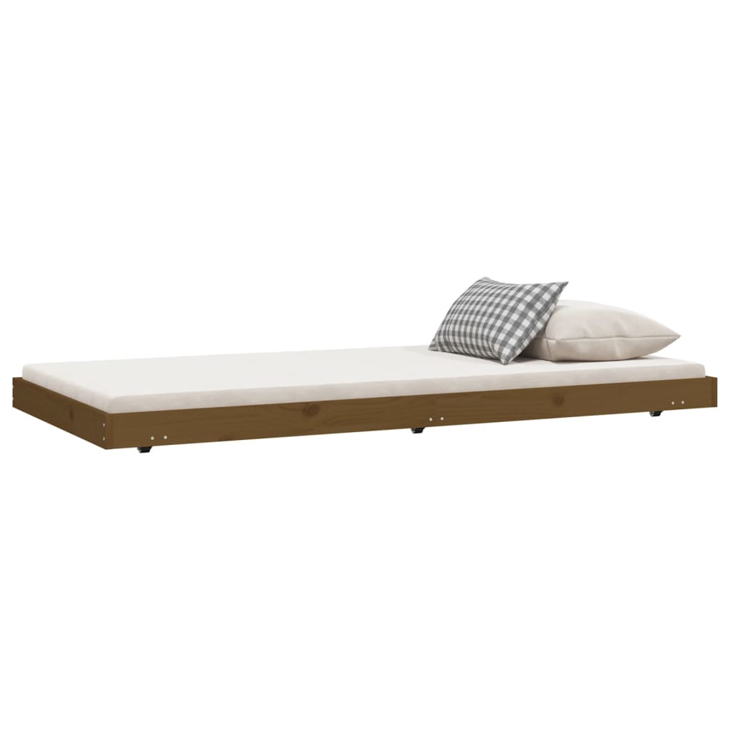 vidaXL Bed Frame without Mattress Honey Brown 75x190 cm Small Single Solid Wood Pine