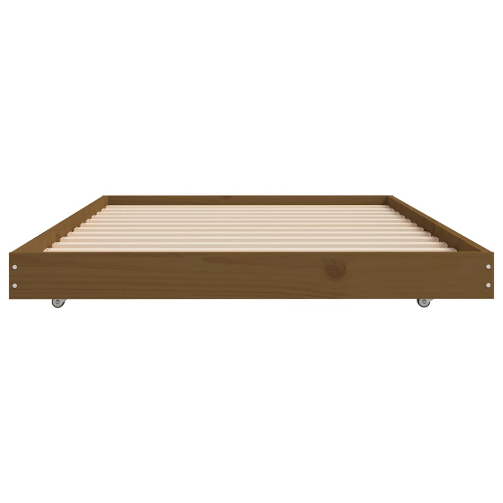 vidaXL Bed Frame without Mattress Honey Brown 75x190 cm Small Single Solid Wood Pine