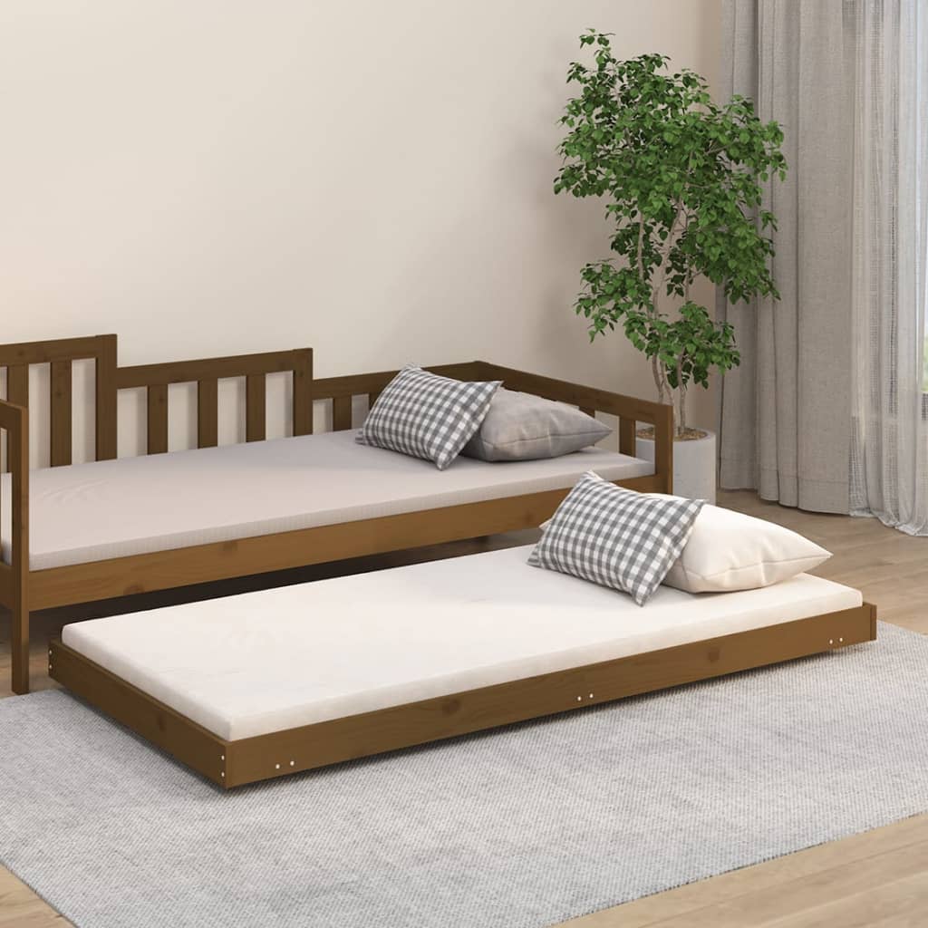 vidaXL Bed Frame without Mattress Honey Brown 75x190 cm Small Single Solid Wood Pine