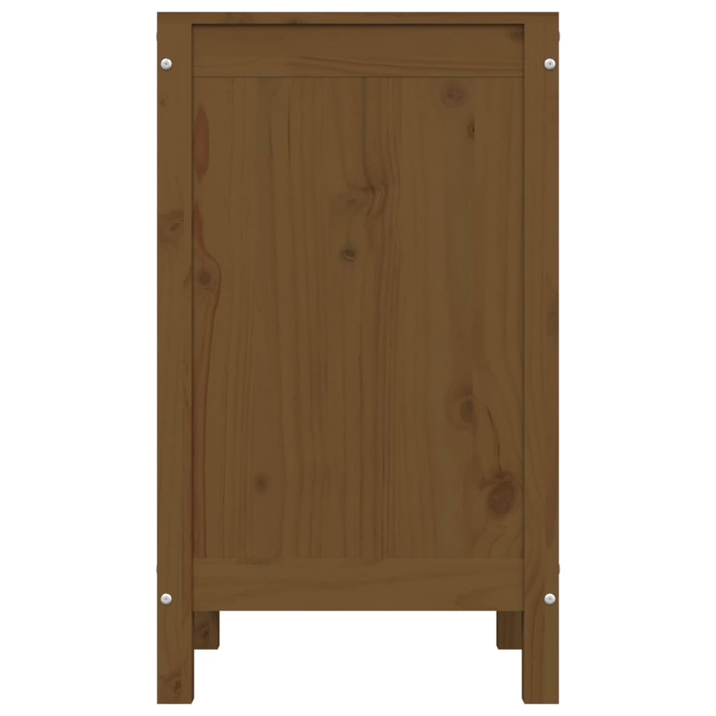 Laundry Box Honey Brown 44x44x76 cm Solid Wood Pine