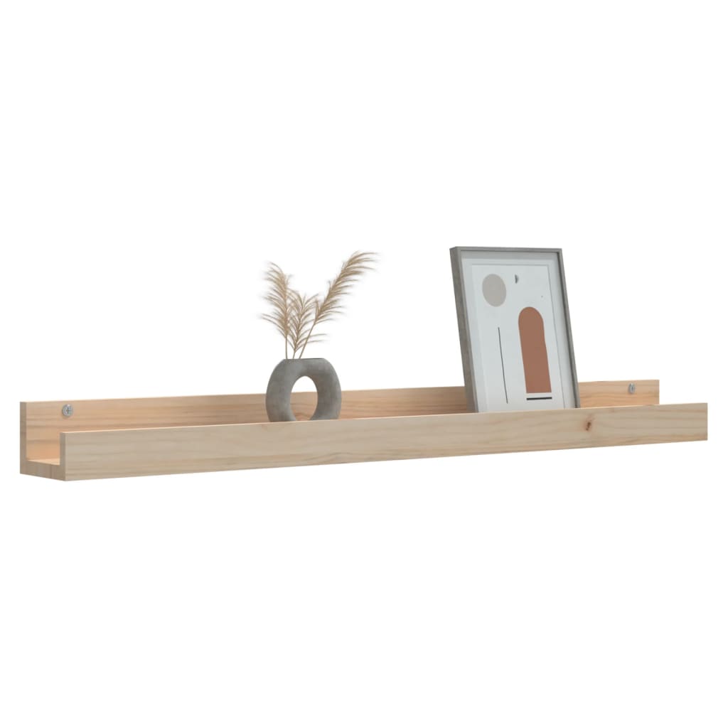 vidaXL Wall Shelves 2 pcs 110x12x9 cm Solid Wood Pine