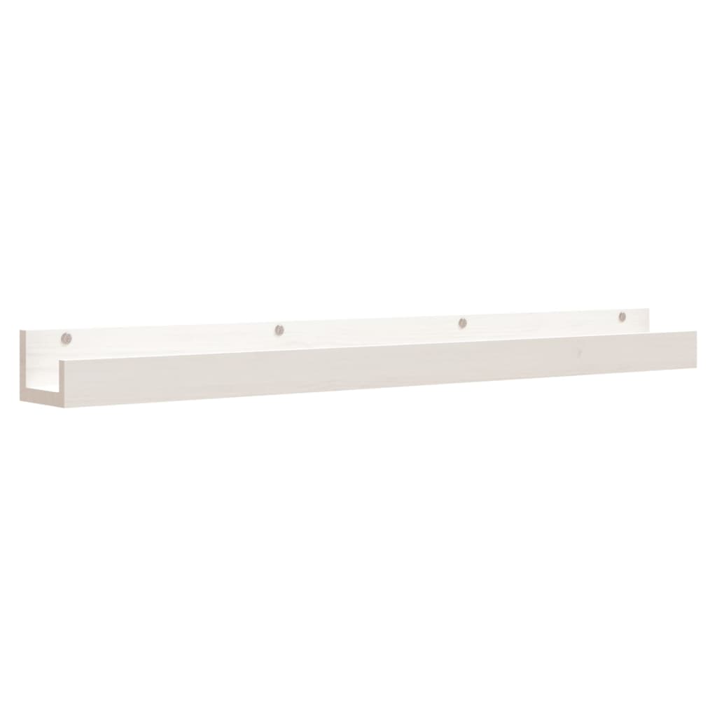 Wall Shelves 2 pcs White 110x12x9 cm Solid Wood Pine