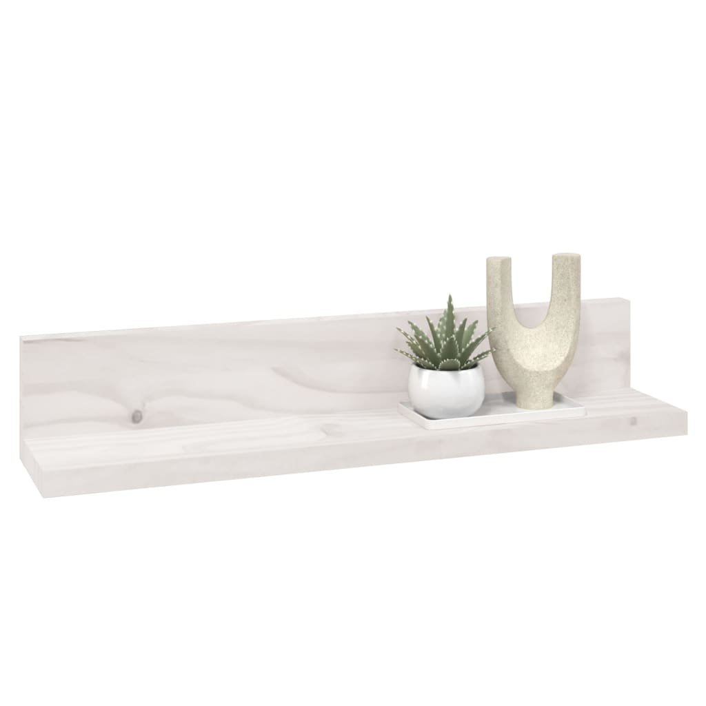 Wall Shelves 2 pcs White 50x11x9 cm Solid Wood Pine