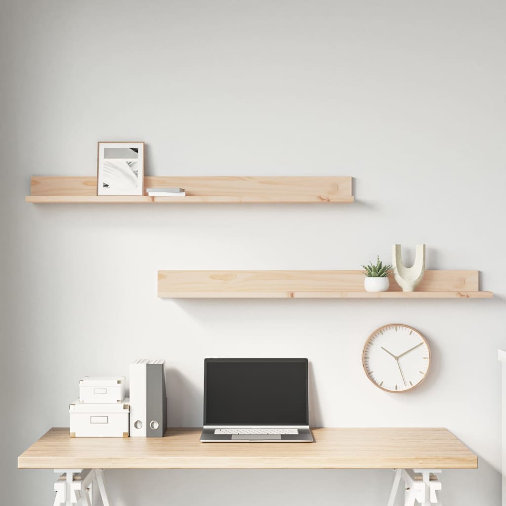 Wall Shelves 2 pcs 110x11x9 cm Solid Wood Pine