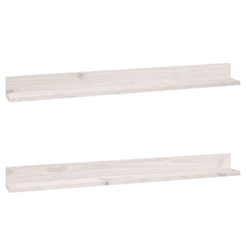 Wall Shelves 2 pcs White 110x11x9 cm Solid Wood Pine