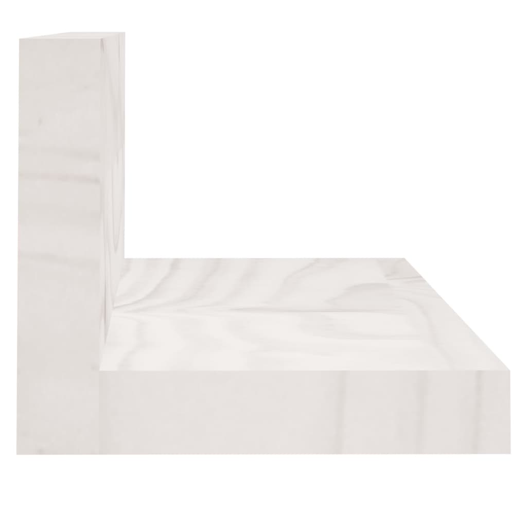 Wall Shelves 2 pcs White 110x11x9 cm Solid Wood Pine