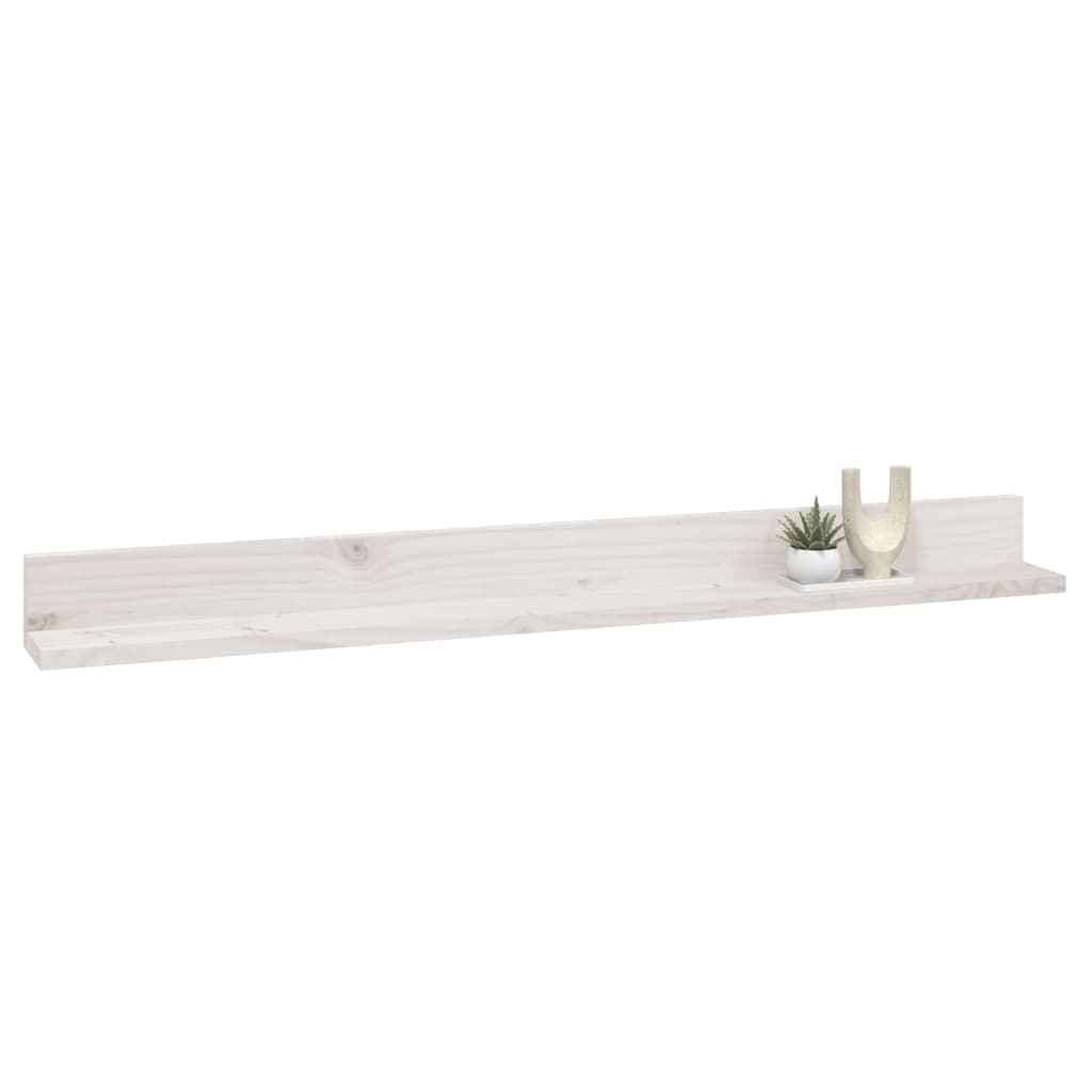 Wall Shelves 2 pcs White 110x11x9 cm Solid Wood Pine